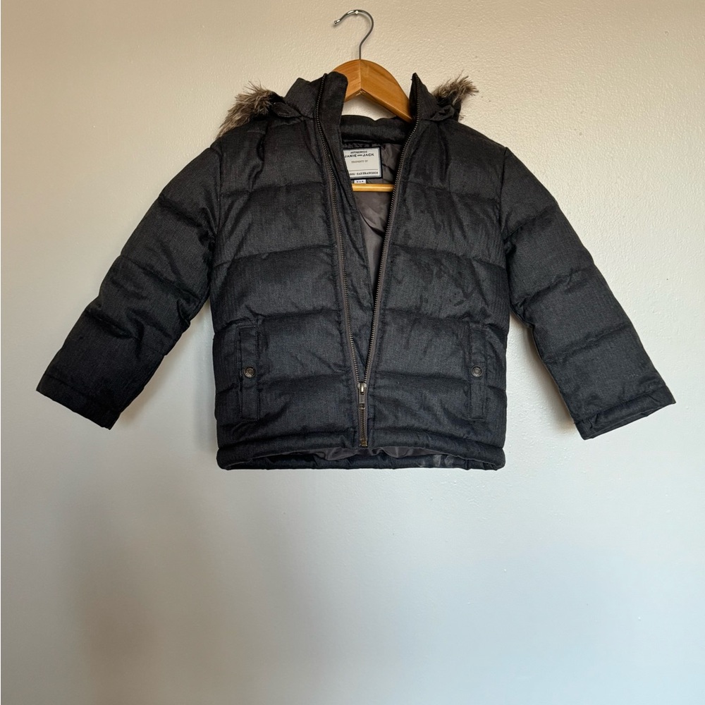 Authentic Janie and Jack Kids Puffer Jacket – Size 3T–4T – Charcoal Gray
